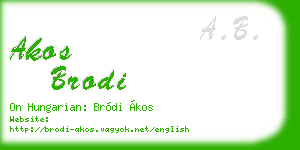 akos brodi business card